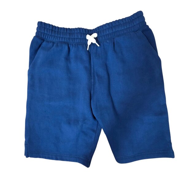 🔴 Lands End Shorts Boys Large 10H 12H Deep Sea Navy Knit Husky Elastic Waist - Picture 3 of 13